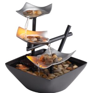 Homedics Tabletop Water Fountain, Home Décor Soothing Sound Machine - Automatic Pump, Deep Basin & Natural River Rocks. Indoor Zen Relaxation for Office, Living Room, or...