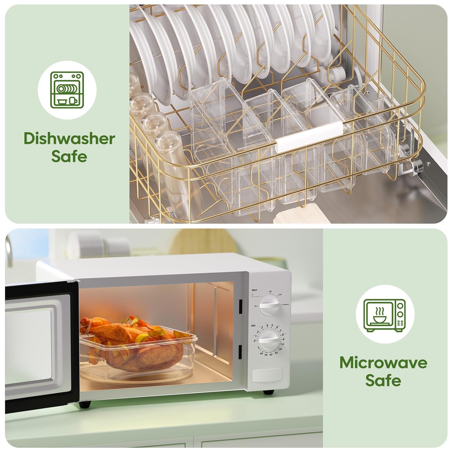 KEMETHY 36-Piece Food Storage Containers with Lids(18 Container & 18 Lid), Plastic Food Containers for Pantry & Kitchen Storage and Organization, BPA-Free, Leak Proof, Reusable...