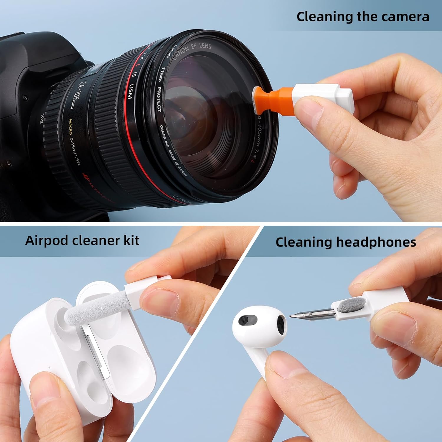 Keyboard Cleaning Kit Laptop Cleaner, 10-in-1 Computer Screen Cleaning Brush Tool, Multi-Function PC Electronic Cleaner Kit Spray for iPad iPhone Pro, Earbuds, Camera Monitor,...