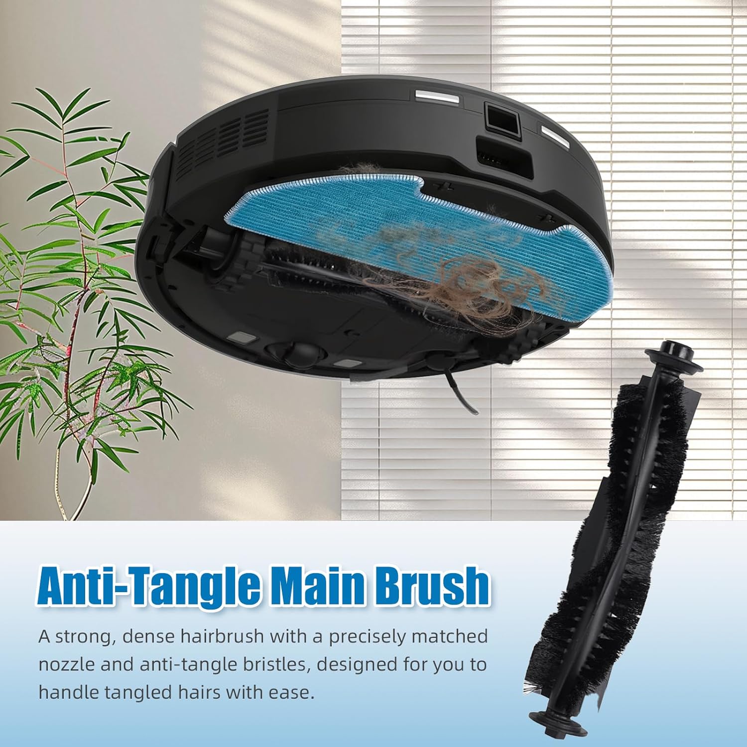 Loszaral 14Pcs Dustin/Ultravision Replacement Parts for bObsweep Dustin/Ultravisio-n/Ultravision Pet Robotic Vacuum, Includes 1 Main Brush, 4 Side Brushes, 4 Filters, 4 Mop Pads...