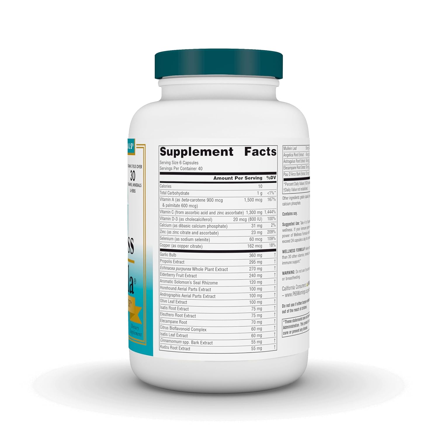 Source Naturals Wellness Formula Bio-Aligned Vitamins & Herbal Defense Advanced Immune Support* - Dietary Supplement & Immunity Booster - 240 Capsules