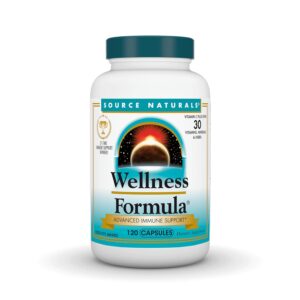 Source Naturals Wellness Formula Bio-Aligned Vitamins & Herbal Defense for Advanced Immune Support* - Dietary Supplement & Immunity Booster - 120 Capsules