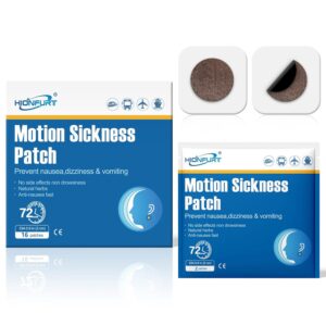 16ct Motion Sickness Patches – Sea Sickness Patches for Cruise, Car, Airplane, and Other Travel – Non-Drowsy, Effective, Lasts 72 Hours