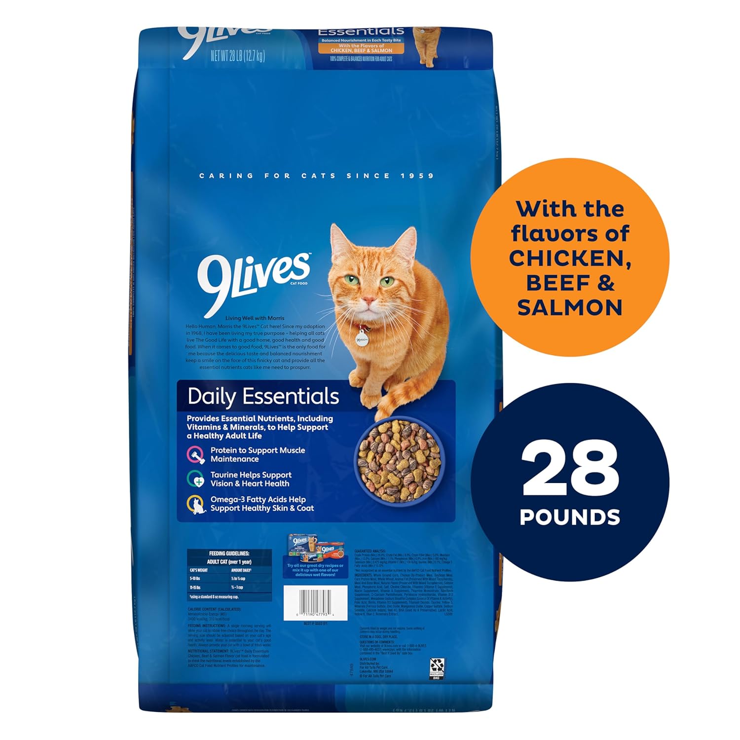 9Lives Daily Essentials Dry Cat Food, 28 Pound Bag