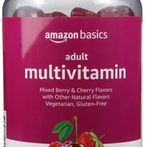 Amazon Basics Adult Multivitamin Gummies, Mixed Berry & Cherry, 150 Gummies, 75-Day Supply, Pack of 1 (Previously Solimo)