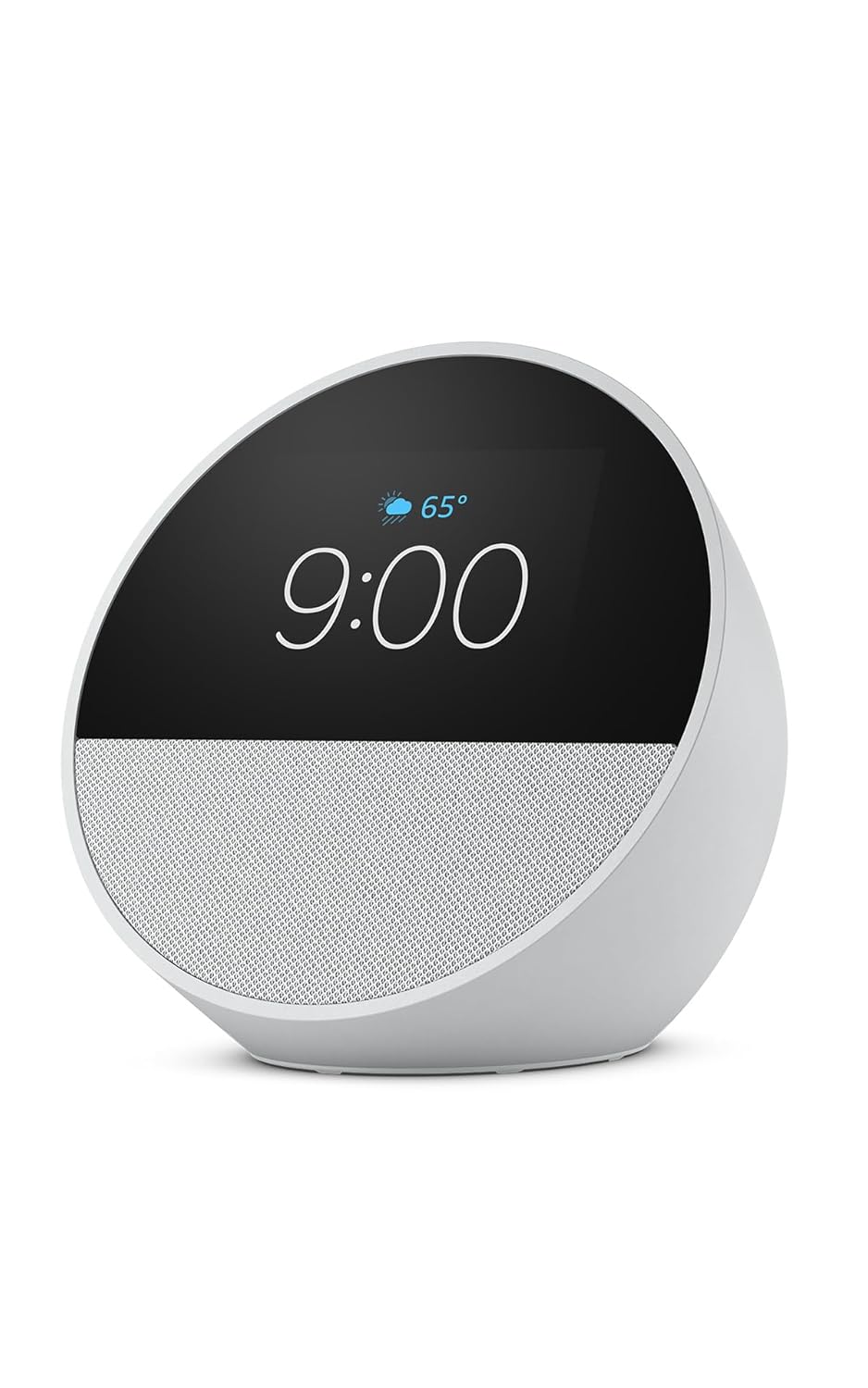 Amazon Echo Spot (newest model), Great for nightstands, offices and kitchens, Smart alarm clock, Designed for Alexa+, Glacier White