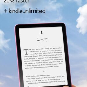 Amazon Kindle Paperwhite 16GB (newest model) – 20% faster, with new 7" glare-free display and weeks of battery life – Raspberry + 3 Months of Kindle Unlimited (with auto-renewal)