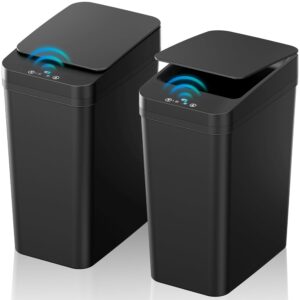 Bathroom Trash Can with Lid, KOEYLE 2 Pack 2.2 Gallon Automatic Touchless Garbage Can, Small Motion Sensor Smart Trash Can, Slim Waterproof Trash Bin for Bedroom, Bathroom,...