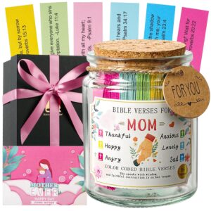 Bible Verse Jar for Mom, Bible Verses in A Jar for Emotional Support and Inspiration,Birthday Gift for Mom,Christian Gift for Women,Christmas Gifts for Women,Prayer Cards With a...