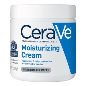 CeraVe Moisturizing Cream, Body and Face Moisturizer for Dry Skin, Body Cream with Hyaluronic Acid and Ceramides, Daily Moisturizer, Oil-Free, Fragrance Free, Non-Comedogenic,...