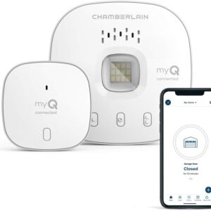 CHAMBERLAIN Smart Garage Control - Wireless Garage Hub and Sensor with Wifi & Bluetooth - Smartphone Controlled, myQ-G0401-ES, White