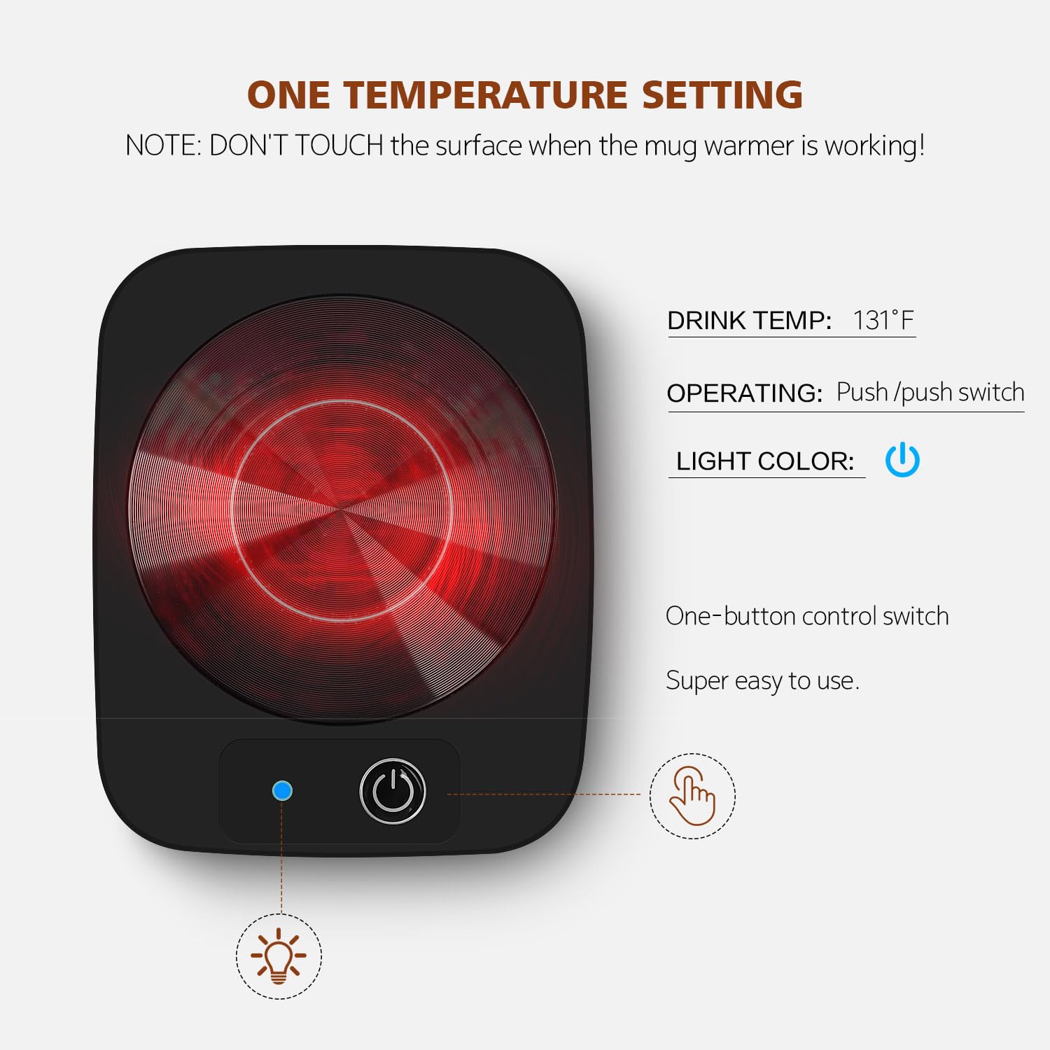 Coffee Mug Warmer, Smart Candle Warmer, Electric Cup Warmer with Aluminum Metal Panel for Office, Desk Accessories, Electric Beverage Warmer for Cocoa, Milk, Coffee Gifts for Dad