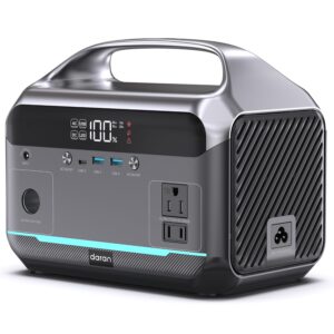 DARAN Portable Power Station 600W (1200W Peak), 288Wh (90,000mAh) Solar Generator LiFePO4 Battery with AC DC Outlets, 2hrs Fast Charging, 7-Port Design for Emergency, Hurricane...