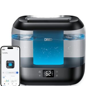 Dreo Smart Humidifiers for Bedroom, Top Fill 4L Supersized Humidifier Large Room with 28 dB, 36H Runtime, Touch/APP/Voice Control, Nightlight, Cool Mist Humidifiers for Baby,...