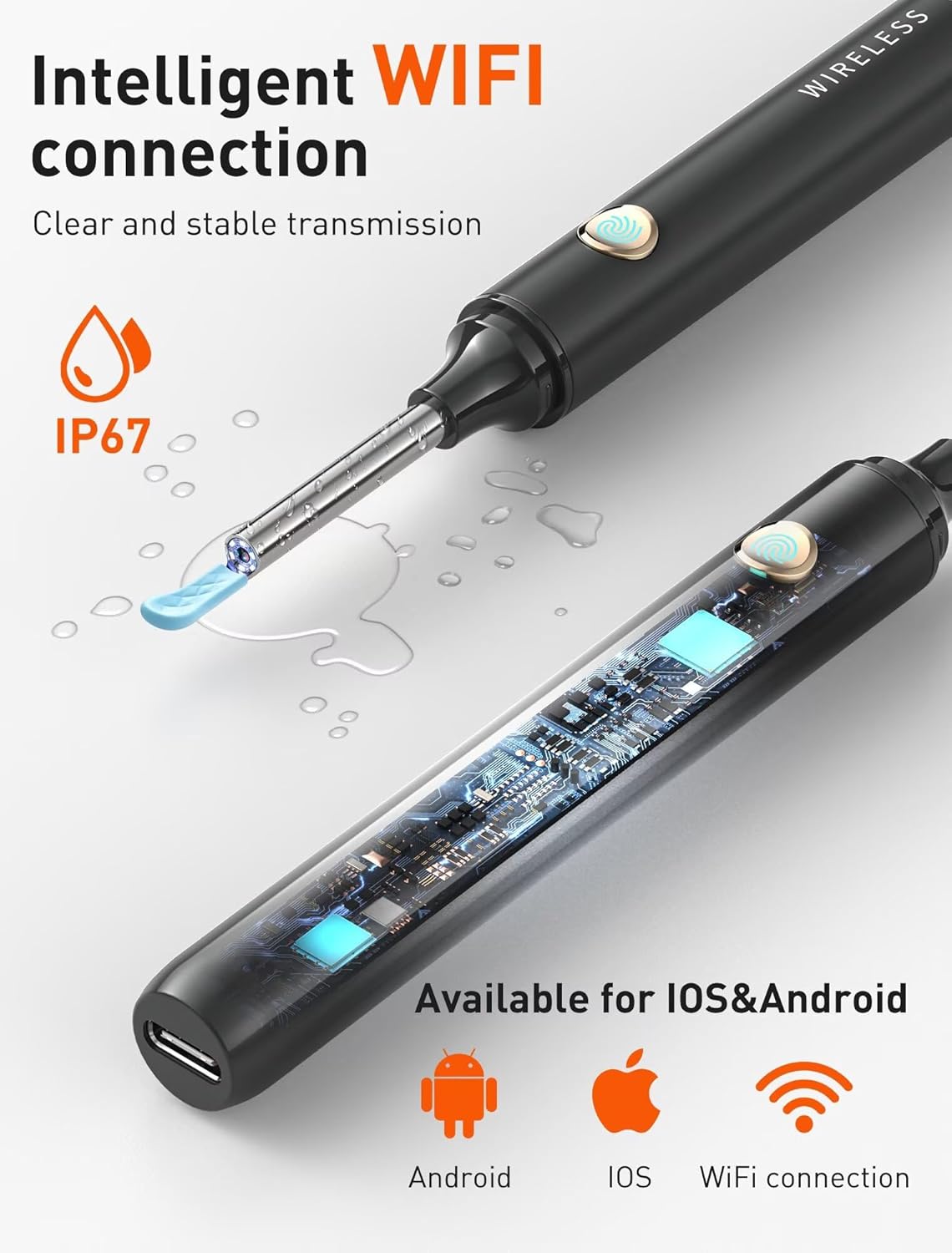 Ear Wax Removal Tool Camera - Ear Cleaner with 1080P HD Camera, FSA HSA Store Eligible, Otoscope with Light, Earwax Removal Kit with 50 Replacement Tips for iPhone, iPad,...