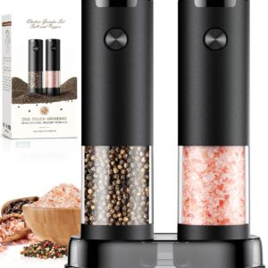 Electric Salt and Pepper Grinder Set Automatic Battery Pepper Mill Shakers Adjustable Coarseness Upgraded Larger Capacity with Led Home and Kitchen Appliances Birthday Gifts for...