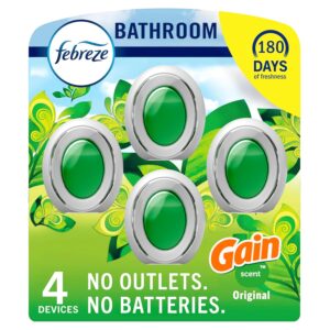 Febreze Bathroom Air Freshener, Odor-Fighting, Plug-In Alternative, Air Fresheners for Home, Bathroom and Kitchen, Closet, Pet & Litter Box Odor Fighter, Gain Original Scent,...