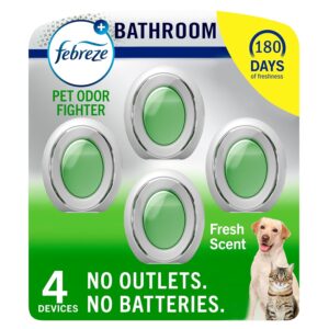 Febreze Multicolor Bathroom Air Freshener, Odor-Fighting, Plug in Alternative, Air Fresheners for Home, Bathroom, Kitchen, and Closet, Heavy Duty Pet Scent, 4 Count