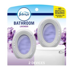 Febreze Small Spaces Air Freshener, Odor-Fighting, Plug-In Alternative, Air Fresheners for Home and Bathroom and Kitchen, Closet Air Fresheners, Light Lavender Scent, 2 Count