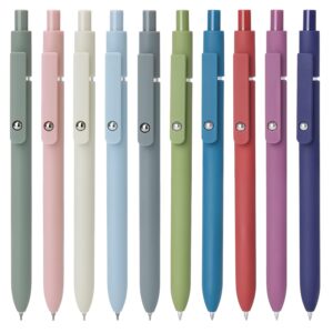 FIOVER Gel Pens,10pcs 0.5mm Quick Dry Black Ink Fine Point Smooth Writing Pens High-End Series Ballpoint for Office School Supplies(Morandi & Retro)