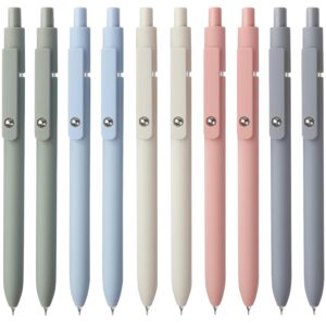 FIOVER Gel Pens, 10pcs 0.5mm Quick Dry Black Ink Fine Point Smooth Writing Pens for Journaling Note Taking High-End Series Ballpoint for Office School Supplies(10pcs Morandi)