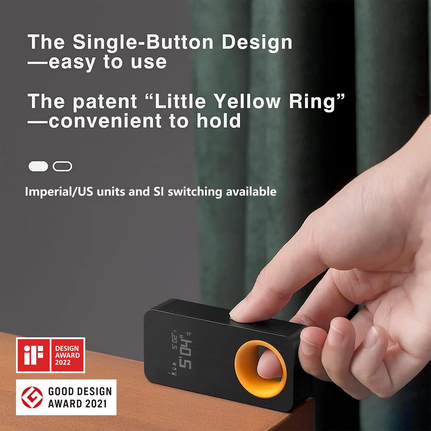 HOTO Laser Measuring Tool, Pocket-Size 98Ft Digital Laser Tape Measure ±2mm Accuracy, USB-C Rechargeable, OLED Display, Ft/M/in Unit Conversion, Real-time Data Sync, Cool...