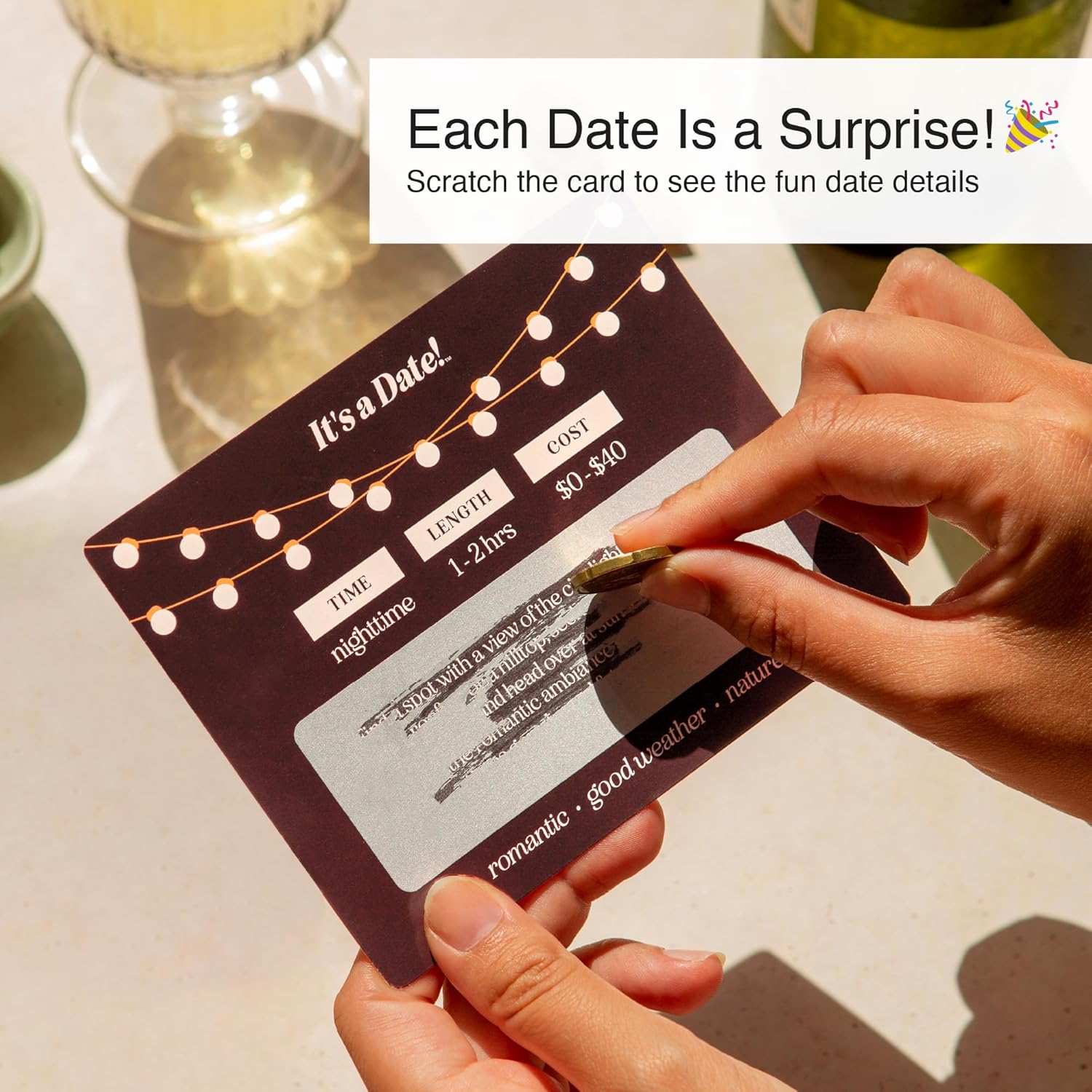 It's a Date!, 40 Fun and Romantic Scratch Off Date Night Ideas for Him, Her, Girlfriend, Boyfriend, Wife, Husband & Couples, Valentine's Gift for Men and Women