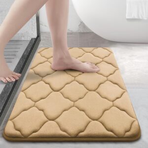 OLANLY Memory Foam Bath Mat Rug 24x16, Ultra Soft and Absorbent Bathroom Rugs, Non-Slip, Comfortable, Machine Washable Bath Carpet for Bathroom Floor, Tub, Shower and Home Decor...
