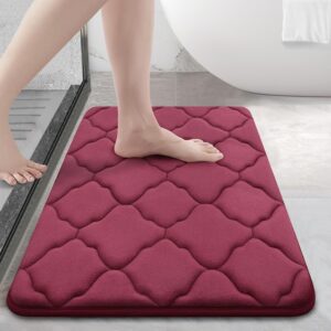 OLANLY Memory Foam Bath Mat Rug 24x16, Ultra Soft and Absorbent Bathroom Rugs, Non-Slip, Comfortable, Machine Washable Bath Carpet for Bathroom Floor, Tub, Shower and Home Decor...