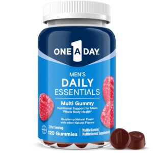 One A Day Men’s Daily Essentials Multivitamin Gummies, Multivitamin for Men, Bone Health, Zinc, Raspberry Natural Flavor, 120 Gummies