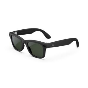 Ray-Ban Meta (Gen 1), Wayfarer, Matte Black | Smart AI Glasses for Men, Women —12 MP Camera, Open-Ear Speakers for Audio, Video Recording and Bluetooth —Transitions® Green...