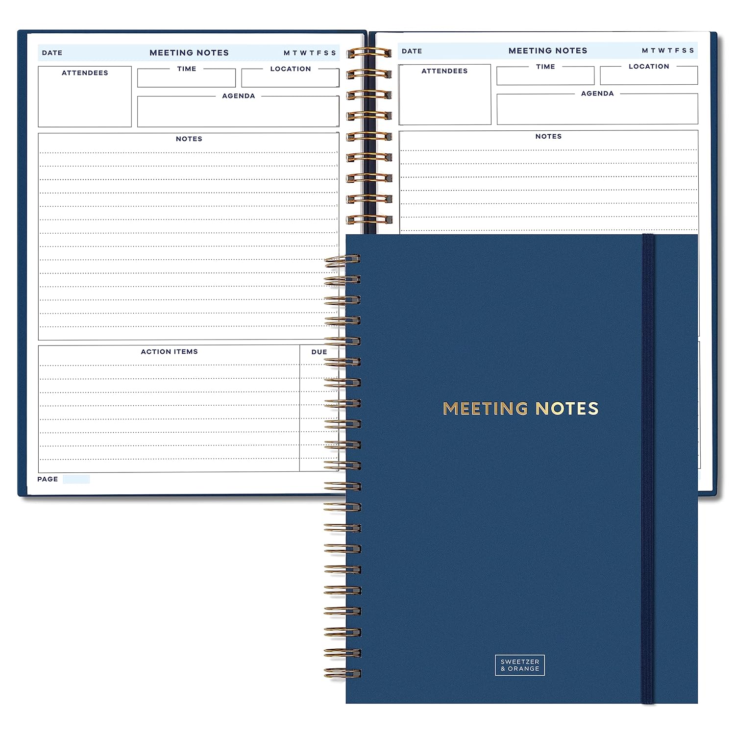 S&O Large Meeting Notebook for Work - Professional Organizer Planner - Corporate and Conference Notes Journal - Project Discussion Notepad - 208 Pages Writing Pads, 8.4”x11.2”
