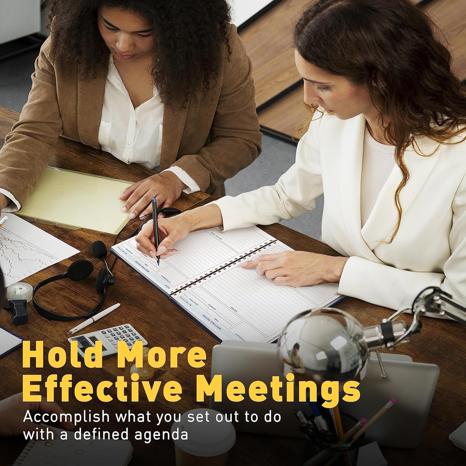 S&O Large Meeting Notebook for Work - Professional Organizer Planner - Corporate and Conference Notes Journal - Project Discussion Notepad - 208 Pages Writing Pads, 8.4”x11.2”