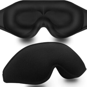 Sleep Mask, 3D Deep Contoured Eye Covers for Sleeping, 99% Block Out Light Eye Mask, Zero Pressure Cup Blindfold for Men Women, with Adjustable Strap for Sleeping, Yoga,...