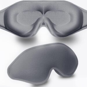 Sleep Mask, 3D Deep Contoured Eye Covers for Sleeping, 99% Block Out Light Eye Mask, Zero Pressure Cup Blindfold for Men Women, with Adjustable Strap for Sleeping, Yoga,...