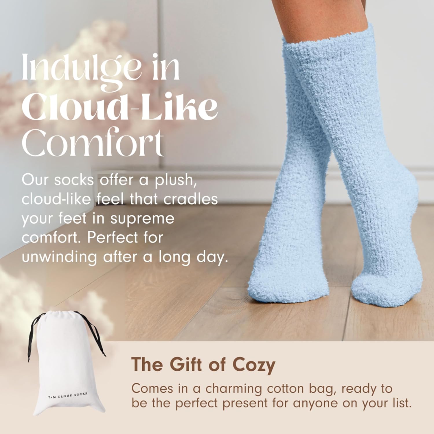 Unboxme Gifts Warm & Cozy Ultra-Luxe Cloud Sock for Women & Men - Super Soft Luxurious Fabric Sleep Socks